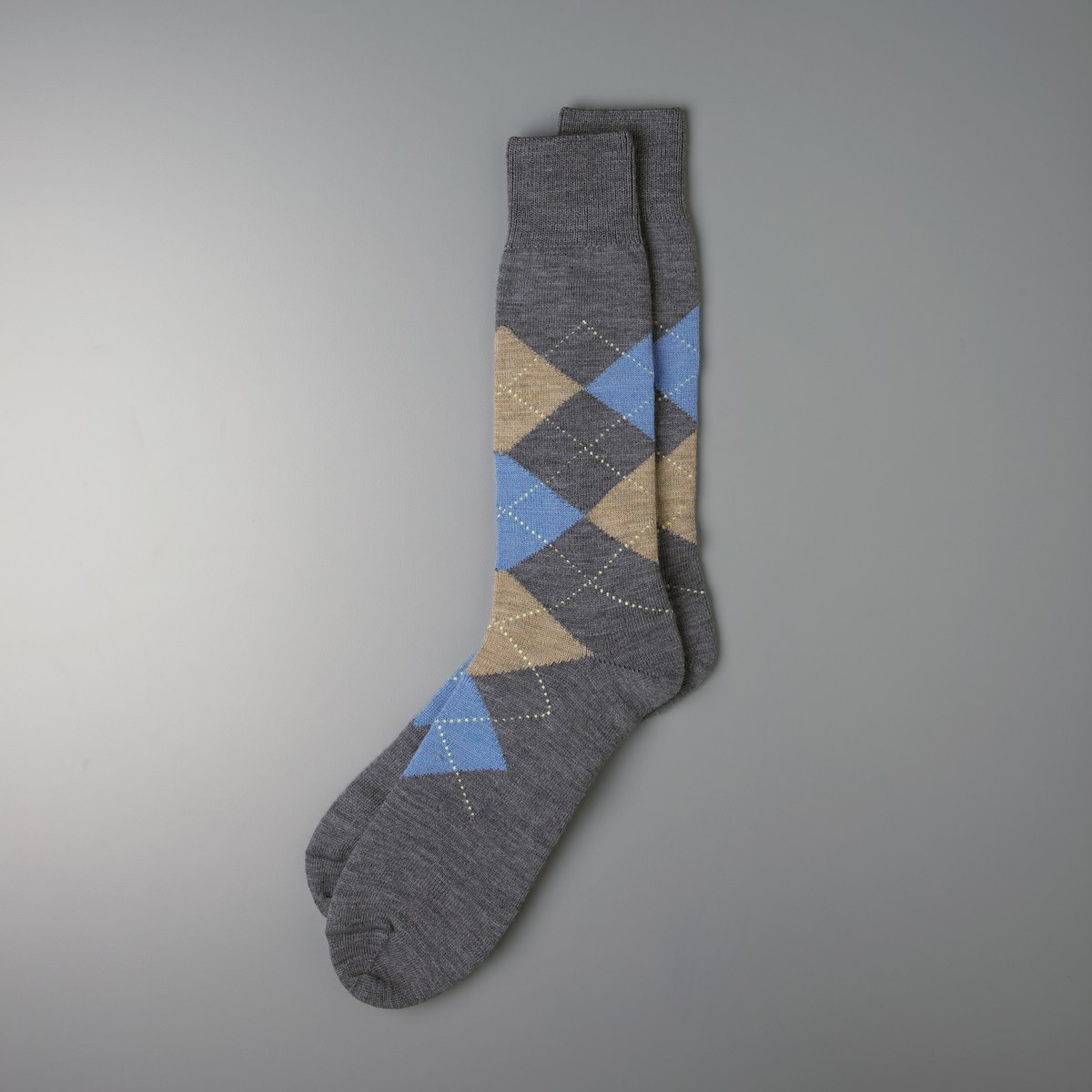 Luxury Merino Wool Argyle Socks Bankers Grey J.Hilburn